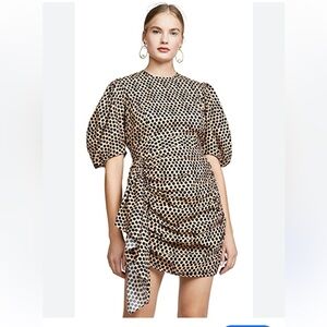 Rhode Pia Dress in Beige Black Dot - small